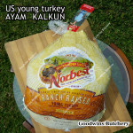 Ayam Kalkun young tender turkey NORBEST USA with pop-up timer HALAL frozen +/- 6 kg/pc (price/kg)